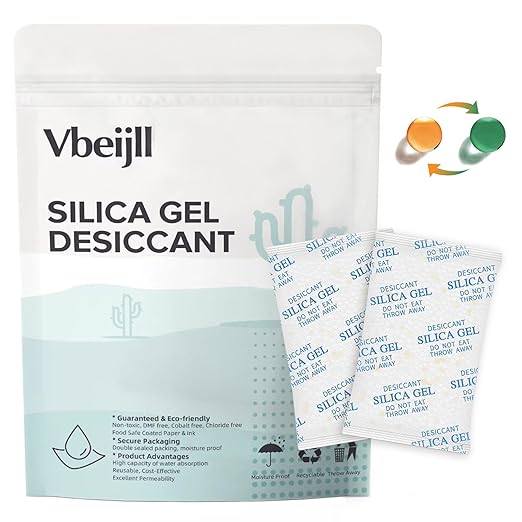 20 Gram Color-Indicating Silica Gel Packets, Premium Food Grade Desiccant by Vbeijll