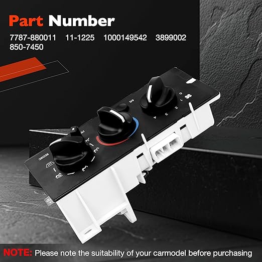 7787-880011 Front Climate Control Module A/C Heater Air Conditioning Panel - Image 2