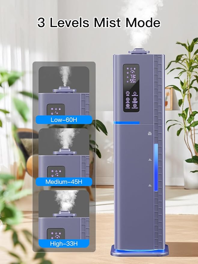10L/2.64Gal Humidifiers for Bedroom, Top Fill Quiet Ultrasonic Cool Mist - Image 3