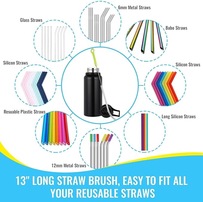 9 Pack Bottle Cleaning Brush Set, Long Handle Bottle Cleaner Brush, Deep - Image 5