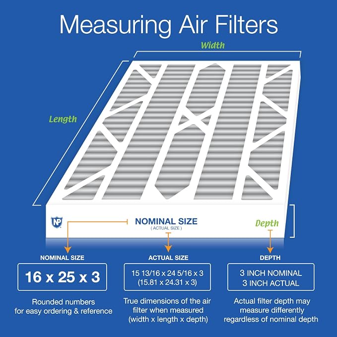 Nordic Pure 16x25x3 Pleated MERV 10 Plus Carbon Air Filter 1 Pack | Actual - Image 2