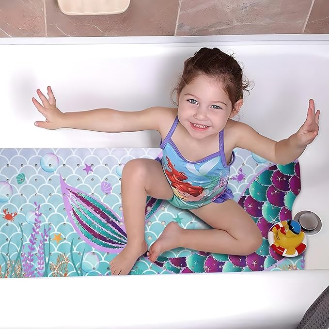 Mermaid Bathtub Mat Non Slip, Cute Baby Bath Mat - Image 4
