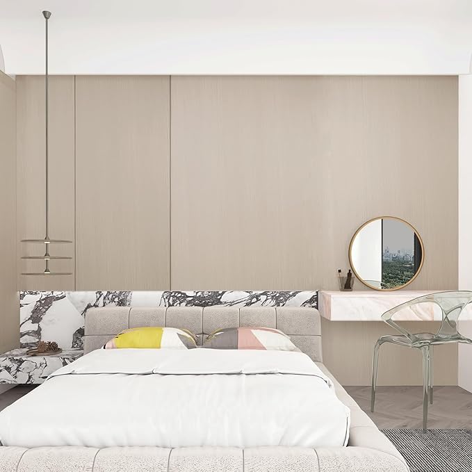 31"x354" Beige Wood Wallpaper Peel and Stick Modern Faux Wood Contact Paper - Image 6