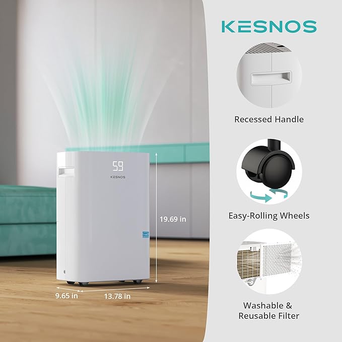 Kesnos 5, 000 Sq. Ft. Most Efficient Energy Star 2025 Dehumidifier - Image 7