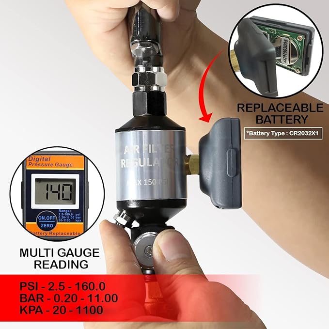 LE LEMATEC Digital Air Pressure Regulator & Water Separator - Image 2
