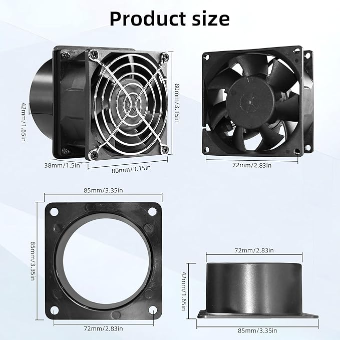 3.15" 12V Axial Exhaust Vent Fan - Image 2