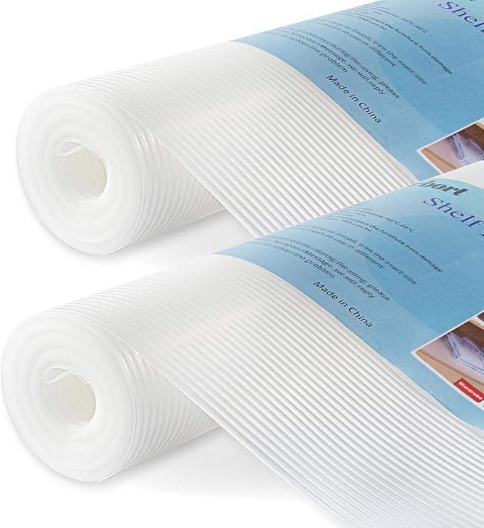 2 Rolls Shelf Liner, 14 Inches x 20 FEET Non-Slip Kitchen Cabinet Liner by TEZZ