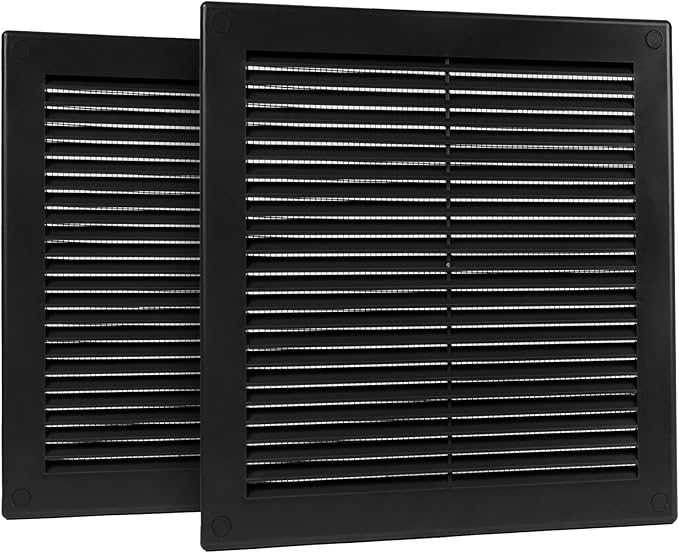 2-Pack 10" x 10" Square Air Vent Cover – Black Plastic Vent Deflector by Unknown