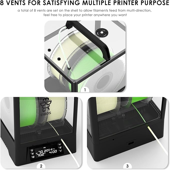 【EIBOS Upgraded 2026】 3D Printer Filament Dryer Box Polyphemus - Image 9