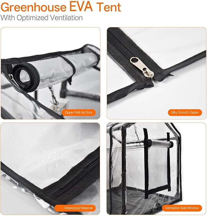 Bstrip Indoor Greenhouse with Grow Light, Mini EVA Tent with PE Base Mat - Image 7