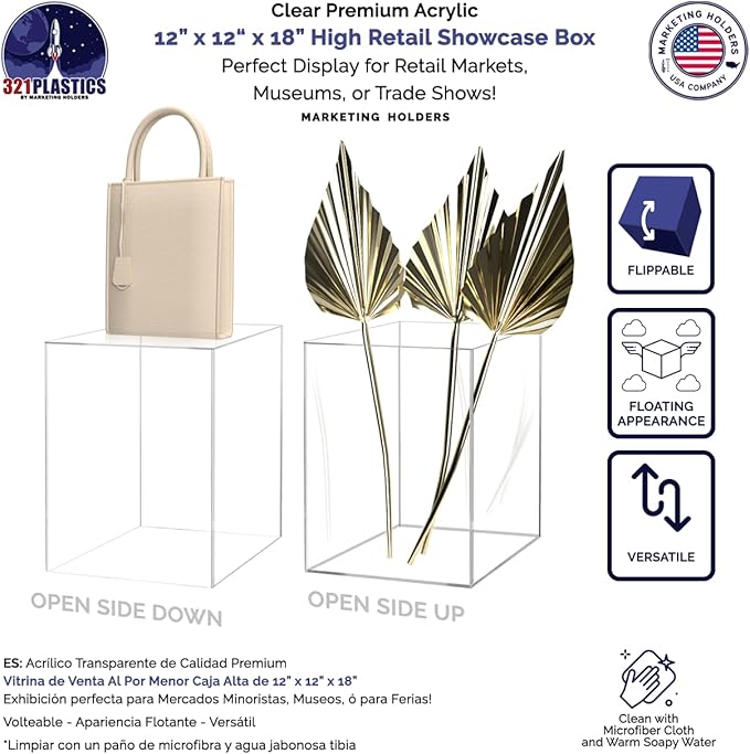12" x 12" x 18" Clear Acrylic Display Box - Image 3