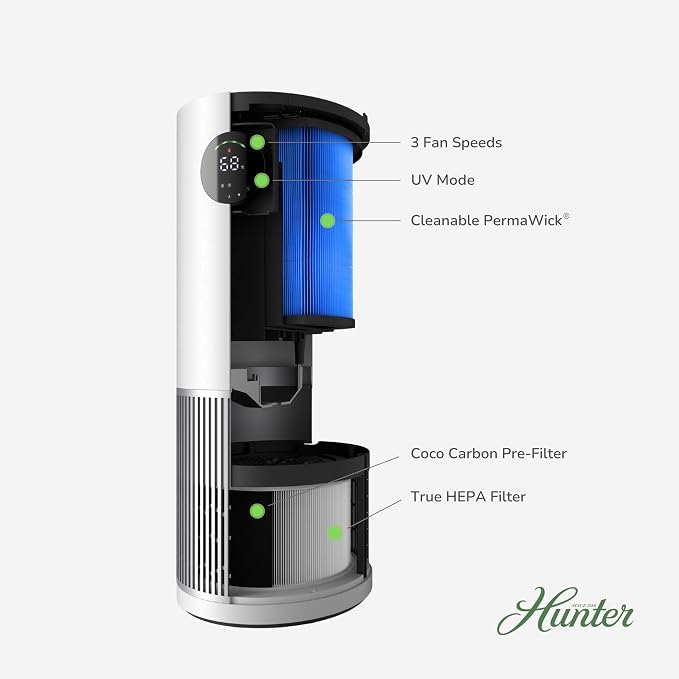Hunter Fan Company Humidifier and Air Purifier In One, Advanced Filtration Air - Image 3