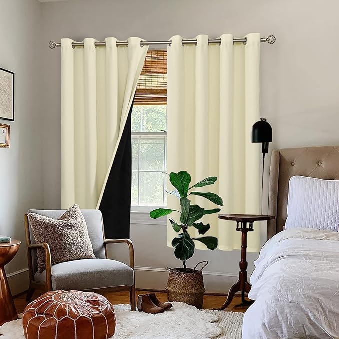 BGment Cream 100% Blackout Curtains - Image 2
