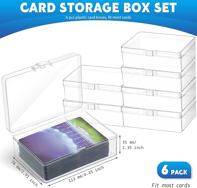 Vicenpal 6 Pcs Playing Card Boxes Clear Plastic Deck Cases Trading Card Storage - Image 2