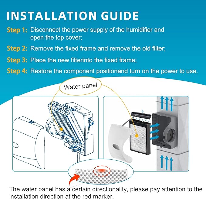 H735EZ1A Water Panel Humidifier Replacement Filter, Humidifier Filter Kit - Image 4