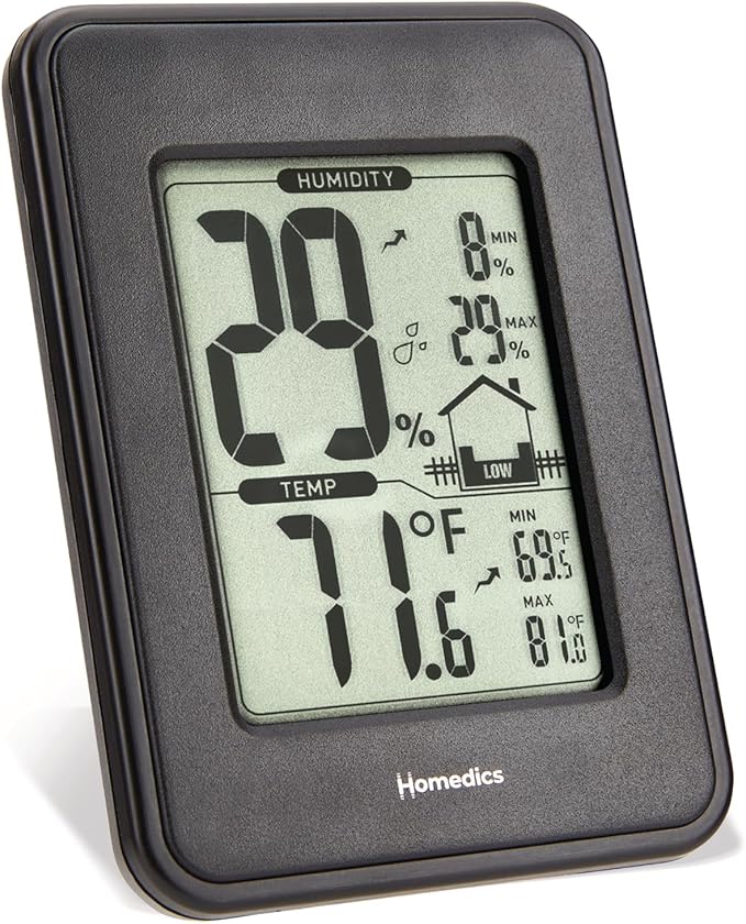 Homedics HM100 Indoor Humidity Monitor, Easy-Read Hygrometer to Monitor Indoor by Homedics