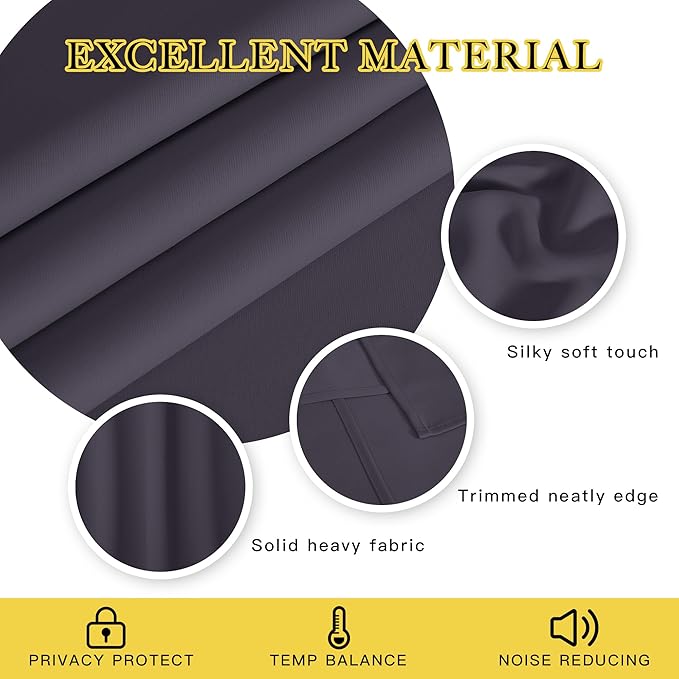 NICETOWN Bedroom Curtain Room Darkening Drapery 102 inches Length - Image 2