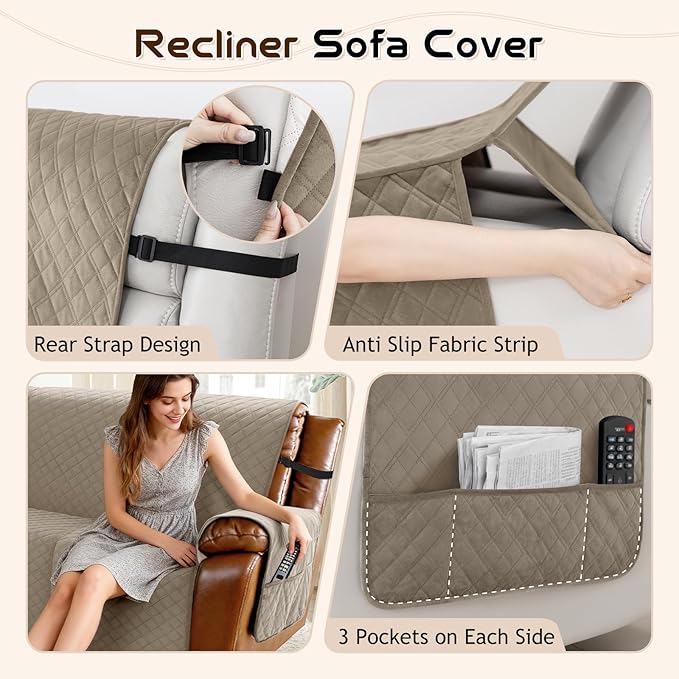 Arfntevss Waterproof Recliner Sectional Couch Covers - Image 4