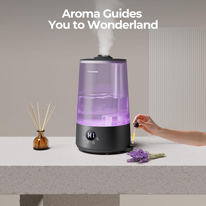 Homvana Humidifiers for Bedroom Home, 3.6L Cool Mist Top-Fill 34H Super Long - Image 7