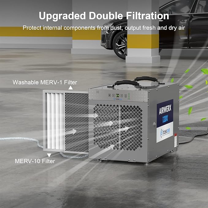 BASEAIRE 235 Pints Crawl Space Commercial Dehumidifier - Image 4