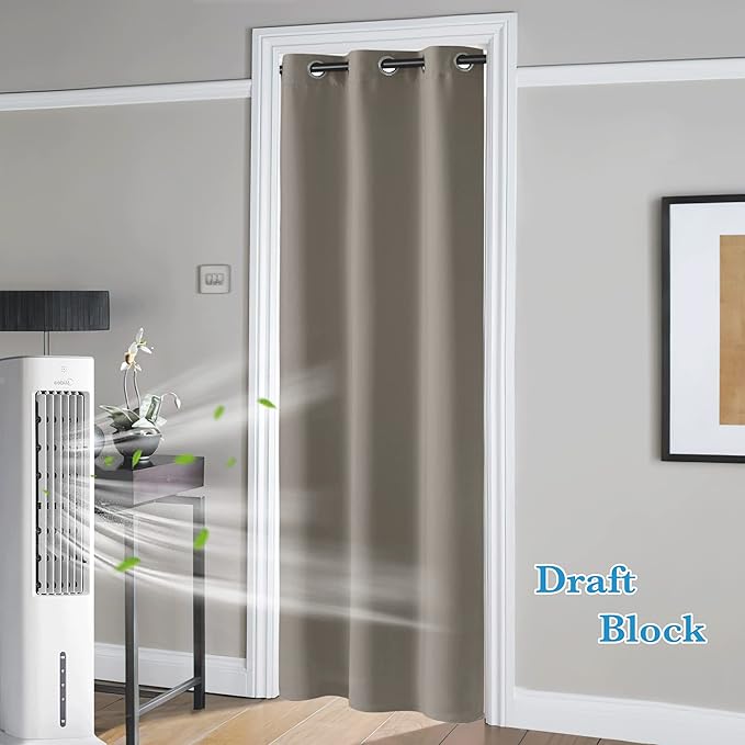 RYB Home Blackout Curtains Thermal Insulating Privacy Temporary Door Curtains - Image 2
