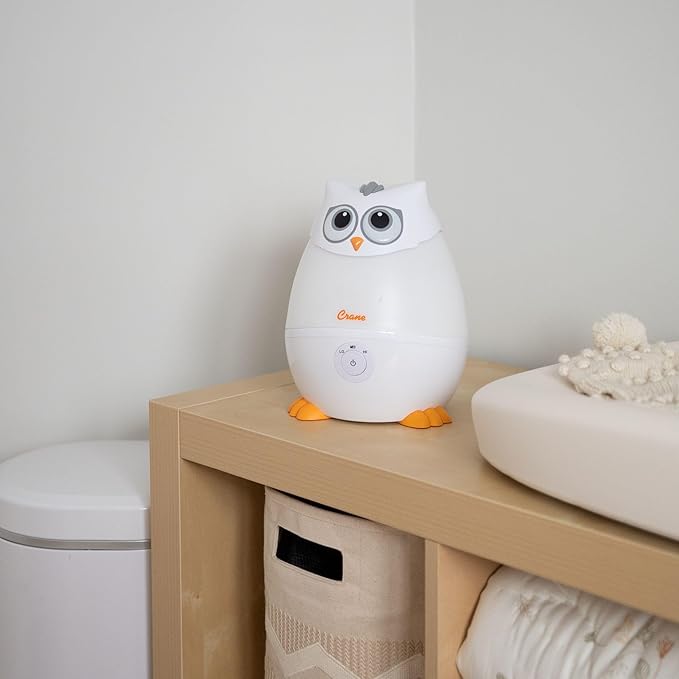 Crane Baby Mini Adorable Snow Owl Baby Humidifier, 0.5 Gal Cool Mist Humidifiers - Image 4
