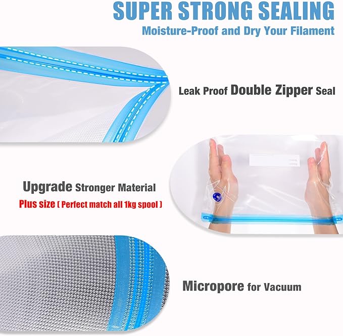 OVV3D Filament Storage Bags 44pcs, 3D Printer 20 Vacuum Sealed Kit - Image 3