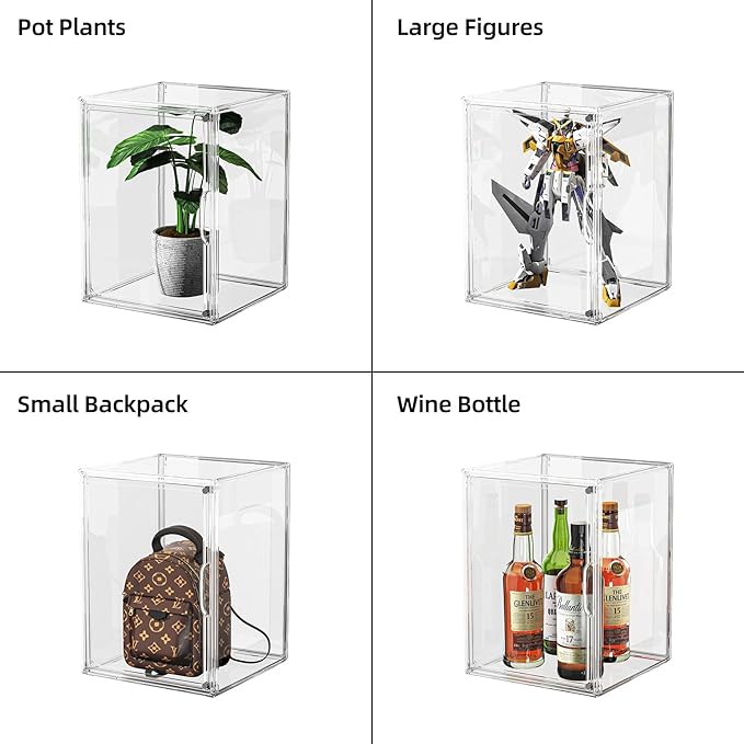 Clear Acrylic Display Case, Large Stackable Storage Bins Magnetic Attraction - Image 5