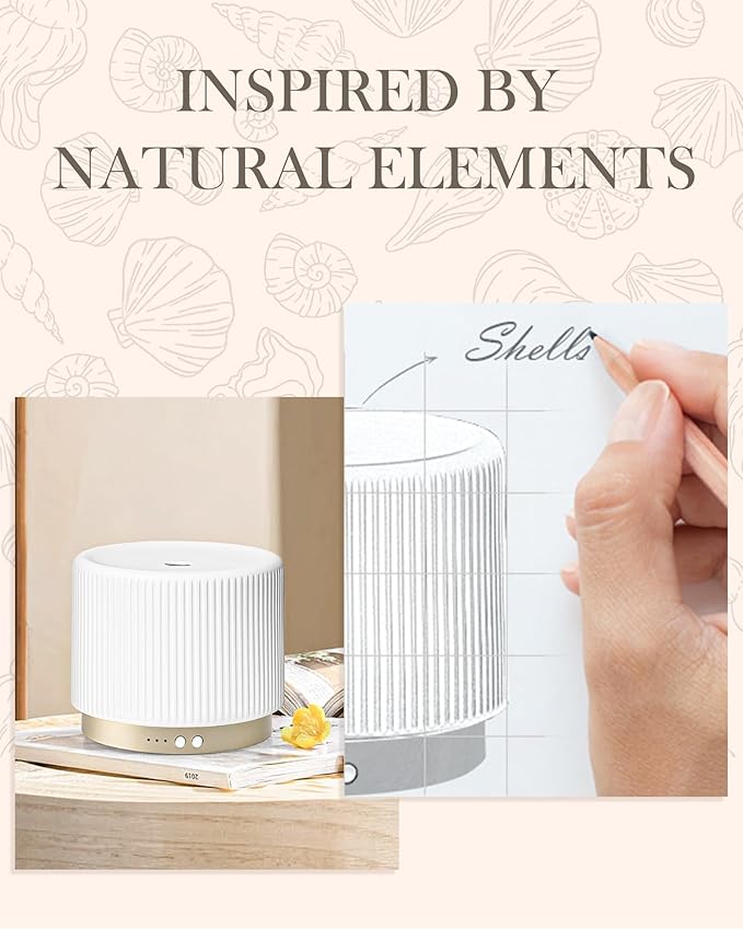 280ml Ceramic Essential Oil Diffuser, Ultrasonic Cool Mist Decorative - Image 3