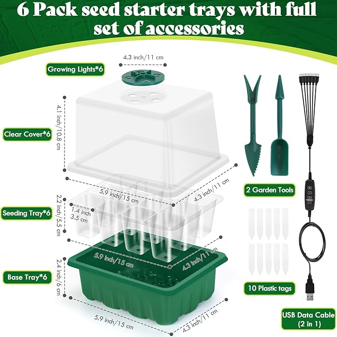 Seed Trays Seeding Starter Tray, Plant Nursery Pot - Image 2