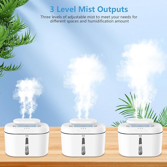 SZO Humidifiers for Bedroom Large Room, 2.5L Dual Nozzle Cool Mist Humidifier - Image 7