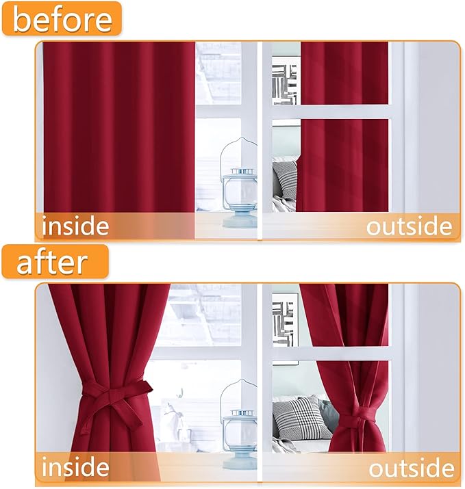 Hiasan Blackout Curtains for Bedroom, 42 x 63 Inches Length - Image 5
