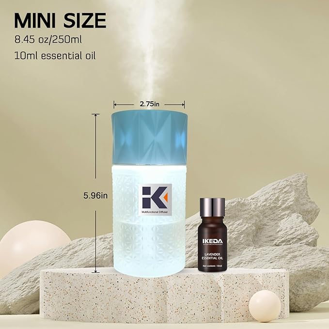 Essential Oil Diffuser, 35 Million Negative Ions Fresh Air, Glass Oil Diffuser - Image 2