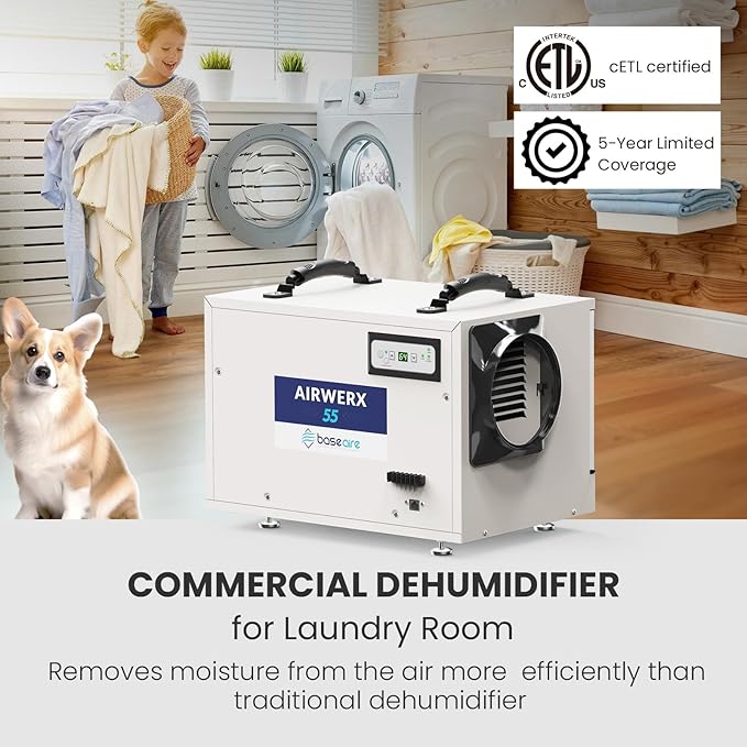BaseAire Crawlspace Dehumidifier, 113 Pints Commercial Dehumidifiers - Image 2