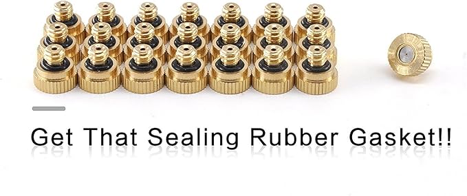Brass Misting Nozzles for Outdoor Cooling System 22 pcs, 0.012" Orifice 10/24 - Image 6