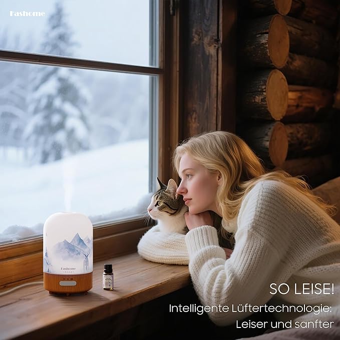 Essential Oil Diffuser Hand Blown Glass, 100ml Small Aromatherapy Diffuser - Image 4