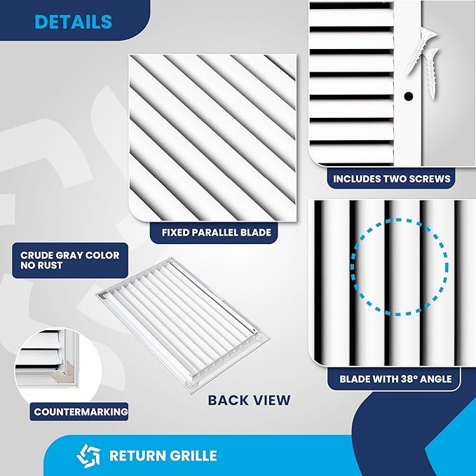 16x10 Inch Air Return Vent Cover Decorative – Premium Aluminum AC Vent Cover - Image 9