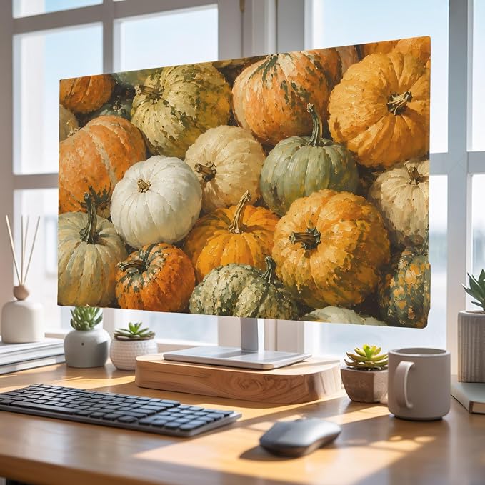 Vintage Pumpkin Fall Thanksgiving Indoor TV Cover, Elastic TV Screen Protector by Unknown