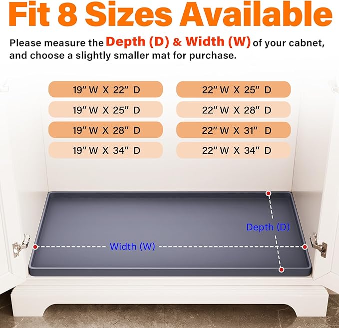 FLATO Waterproof Under Sink Mat 31" x 19" Shelf Liner - Image 5