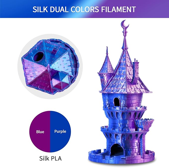 ERYONE Silk Dual Color PLA Filament 3D Printer 1.75mm +/- 0.03mm, Bicolor - Image 4