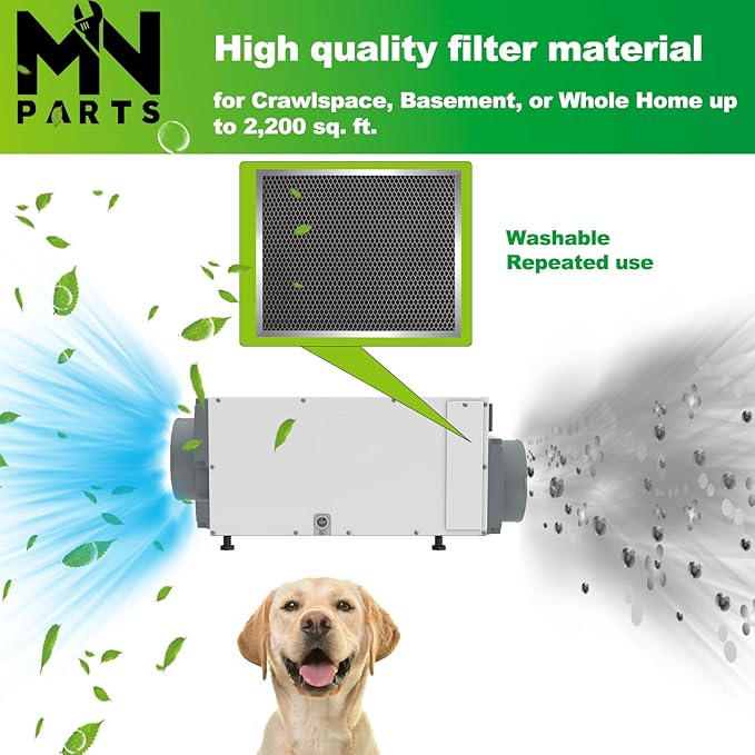 5443 Dehumidifier Filter 10"x12"x1" MERV 8 Washable Compatible - Image 3