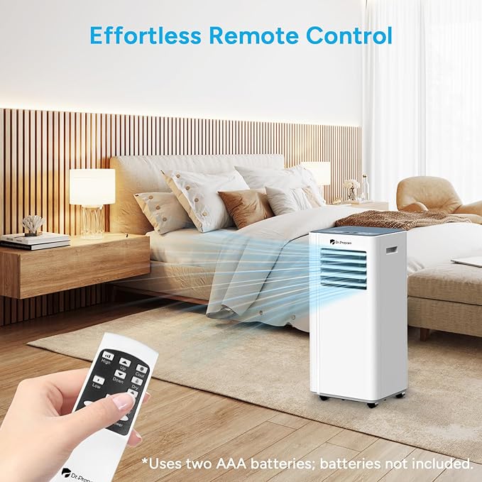 DR.PREPARE 8, 000 BTU Portable Air Conditioner, Dehumidifier, Fan & Sleep Modes - Image 4