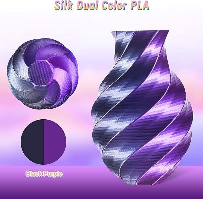 ERYONE Silk Dual Color PLA Filament 3D Printer 1.75mm +/- 0.03mm, Bicolor - Image 2