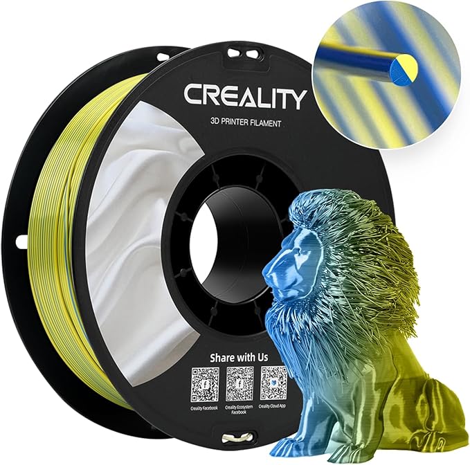 Creality Silk PLA Filament Multicolor, Silky 3D Printer Filament 1.75mm by Creality