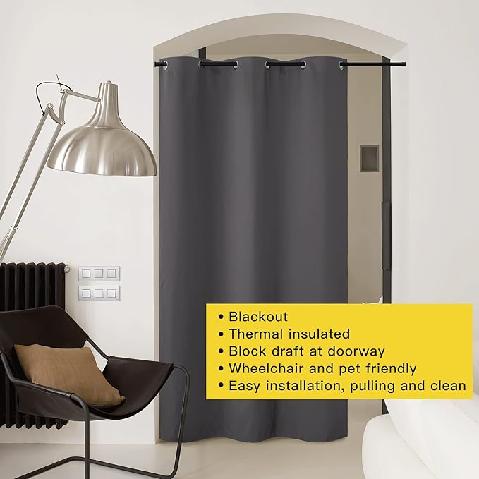 NICETOWN Sliding Door Curtains 96 inch Length, Single Curtain Panel, Insulating - Image 3