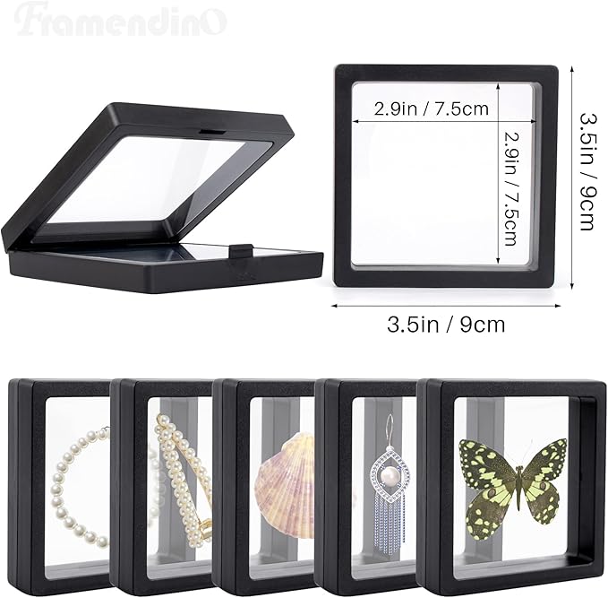 Framendino, 20 Pack Black 3D Floating Frame Display Case Challenge Coin - Image 2