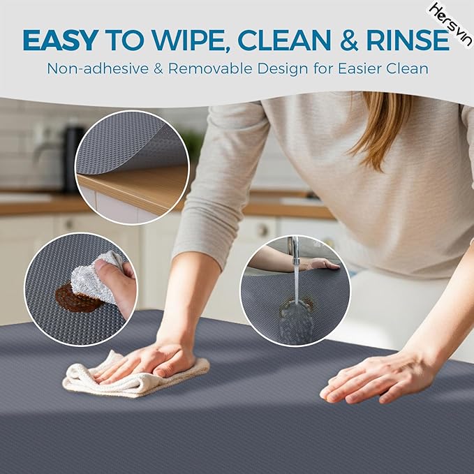 Hersvin Shelf Liners, 24in x 20ft Kitchen Drawer Mats, Non-Adhesive EVA - Image 6