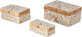 Deco 79 Mango Wood Floral Decorative Box Decorative Keepsake Boxes by Deco79