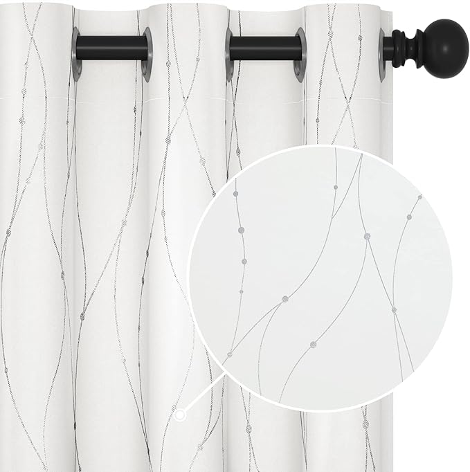 Deconovo White Kitchen Curtains, Room Darkening Curtain, Thermal Insulated by Deconovo