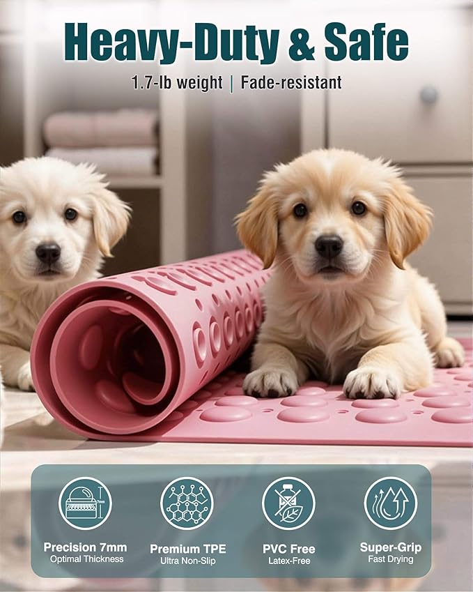 Non-Slip Bath Mat for Tub Shower, TPE Machine Washable Bathroom Essentials - Image 4